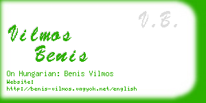 vilmos benis business card